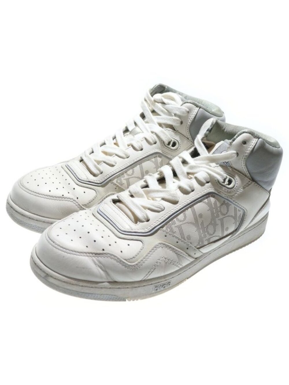 Dior Oblique High Cut Sneakers Shoes White Dc0421 - Picture 2 of 6